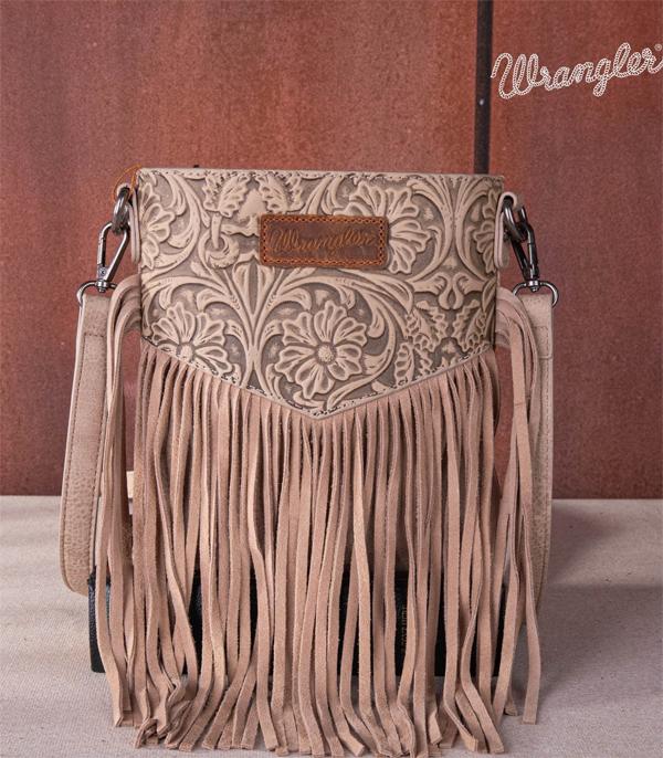 New Arrival :: Wholesale Wrangler Floral Embossed Fringe Bag