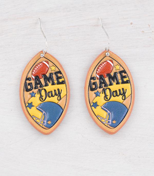 <font color=PURPLE>GAMEDAY</font> :: Wholesale Game Day Football Earrings