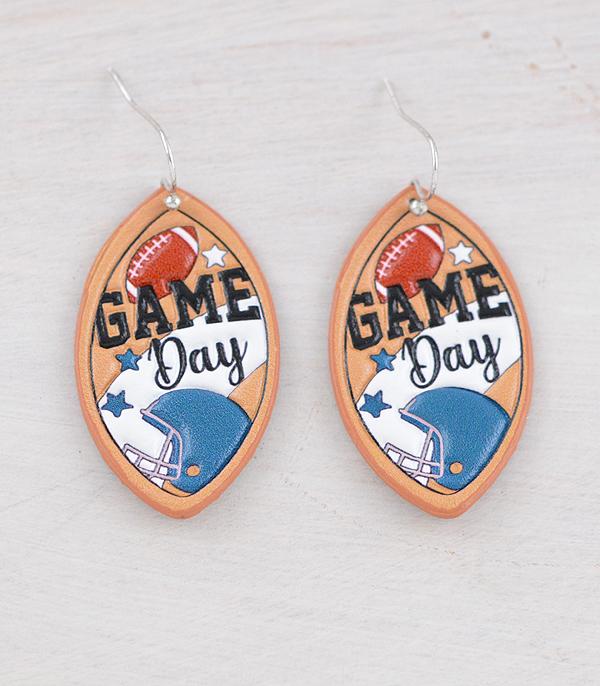 <font color=PURPLE>GAMEDAY</font> :: Wholesale Game Day Football Earrings