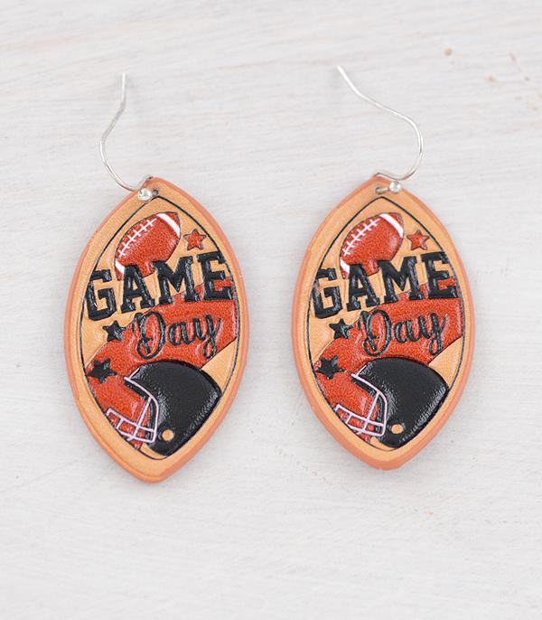 <font color=PURPLE>GAMEDAY</font> :: Wholesale Game Day Football Earrings