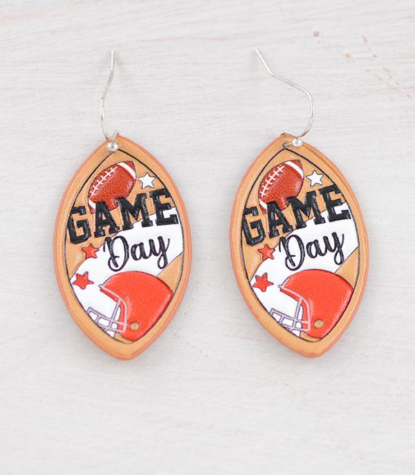 <font color=PURPLE>GAMEDAY</font> :: Wholesale Game Day Football Earrings