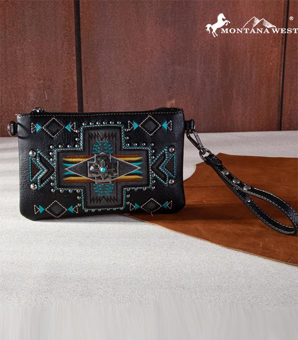 MONTANAWEST BAGS :: CROSSBODY BAGS :: Wholesale Montana West Aztec Crossbody Wristlet