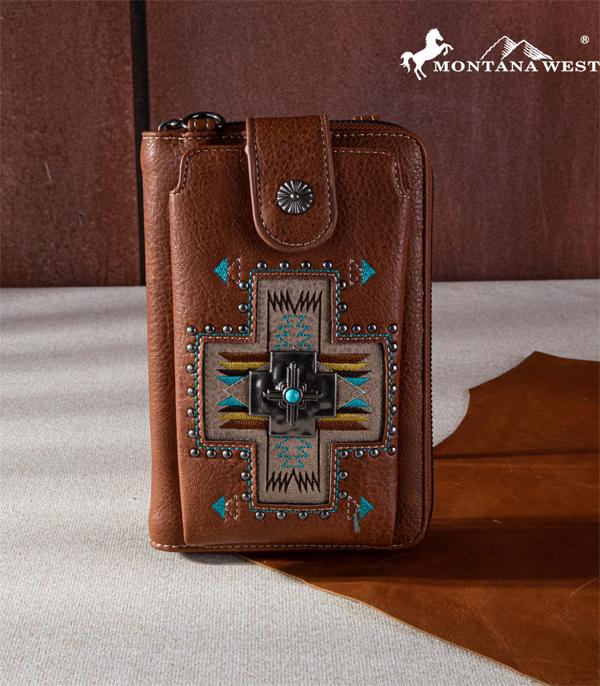 New Arrival :: Wholesale Aztec Concho Phone Wallet Crossbody