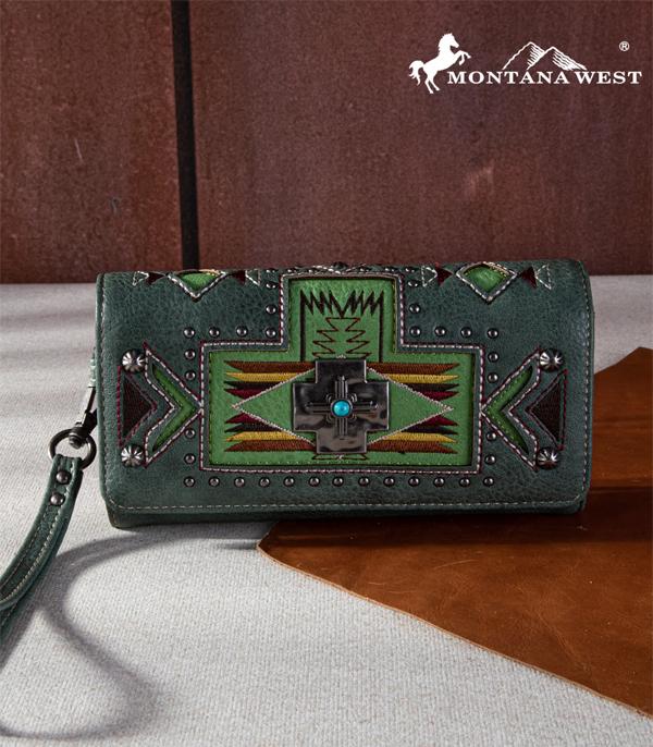 MONTANAWEST BAGS :: MENS WALLETS I SMALL ACCESSORIES :: Wholesale Montana West Aztec Concho Wallet