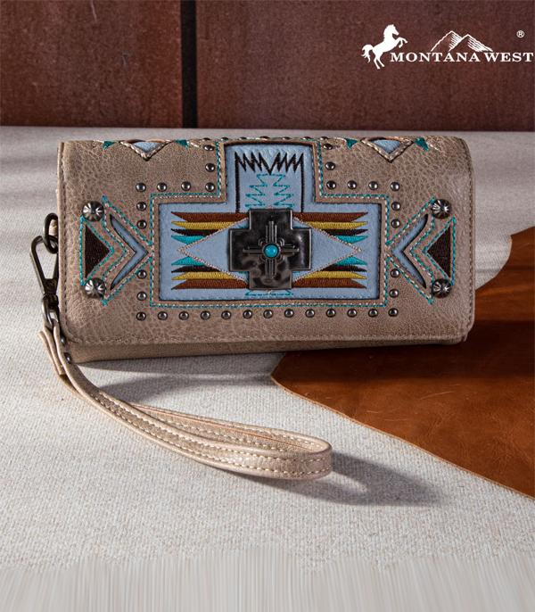 MONTANAWEST BAGS :: WALLETS I SMALL ACCESSORIES :: Wholesale Montana West Aztec Concho Wallet