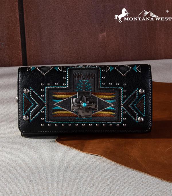MONTANAWEST BAGS :: WALLETS I SMALL ACCESSORIES :: Wholesale Montana West Aztec Concho Wallet