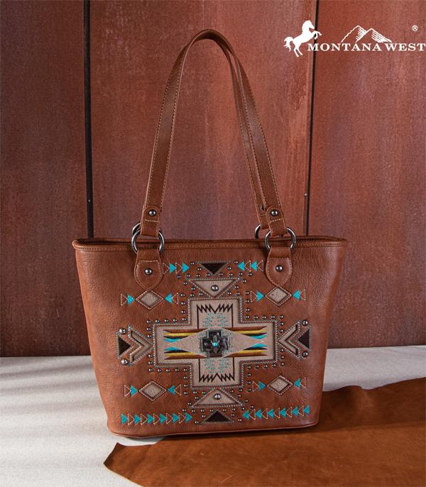 MONTANAWEST BAGS :: WESTERN PURSES :: Wholesale Aztec Concho Concealed Carry Tote