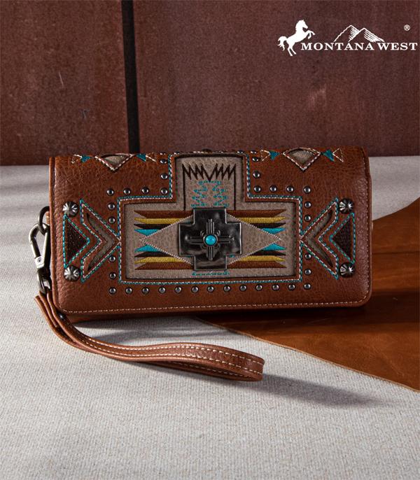MONTANAWEST BAGS :: WALLETS I SMALL ACCESSORIES :: Wholesale Montana West Aztec Concho Wallet