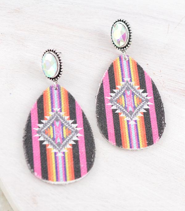 EARRINGS :: WESTERN POST EARRINGS :: Wholesale Western Aztec Teardrop Earrings