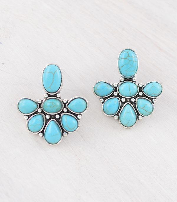 New Arrival :: Wholesale Western Turquoise Semi Stone Earrings