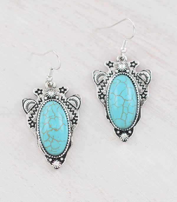 New Arrival :: Wholesale Western Turquoise Arrow Head Earrings