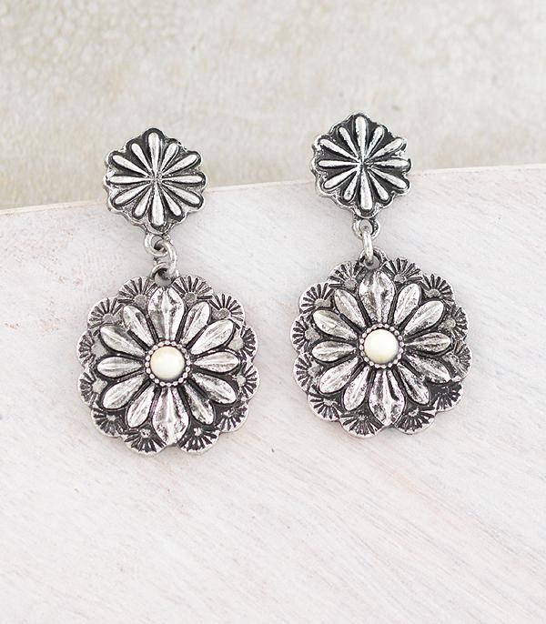 EARRINGS :: WESTERN POST EARRINGS :: Wholesale Western Double Concho Earrings