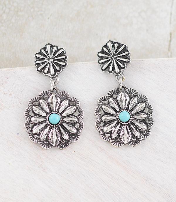 EARRINGS :: WESTERN POST EARRINGS :: Wholesale Western Double Concho Earrings