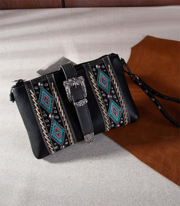MONTANAWEST BAGS :: CROSSBODY BAGS :: Wholesale Montana West Aztec Clutch Crossbody
