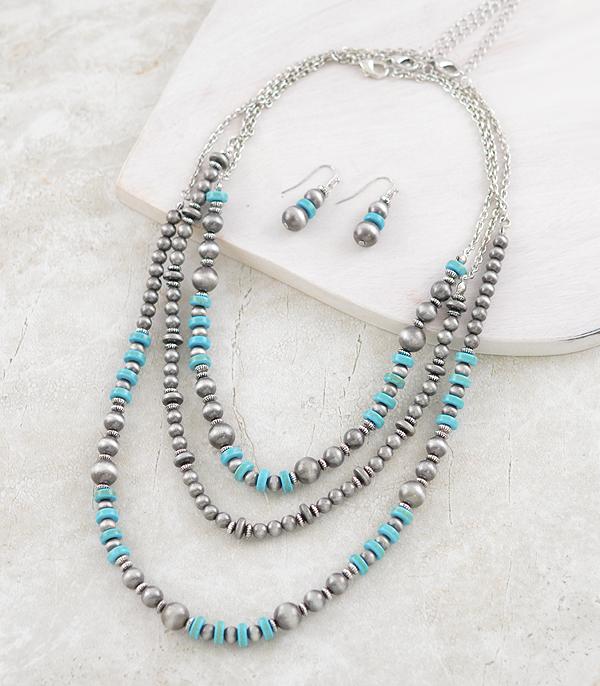 New Arrival :: Wholesale Western Navajo Pearl Layered Necklace