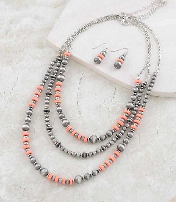 NECKLACES :: WESTERN TREND :: Wholesale Western Peach Stone Navajo Necklace