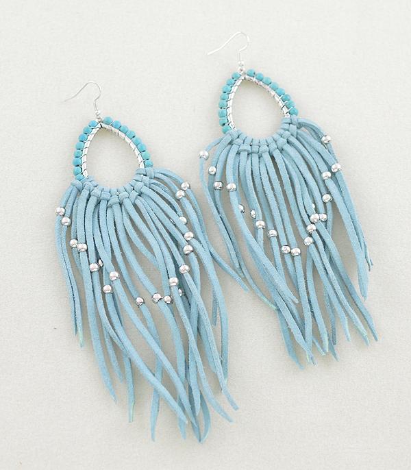 EARRINGS :: WESTERN HOOK EARRINGS :: Wholesale Western Leather Tassel Earrings