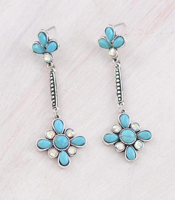 New Arrival :: Wholesale Western Turquoise Drop Earrings