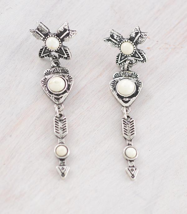 EARRINGS :: WESTERN POST EARRINGS :: Wholesale Western Arrow Drop Earrings