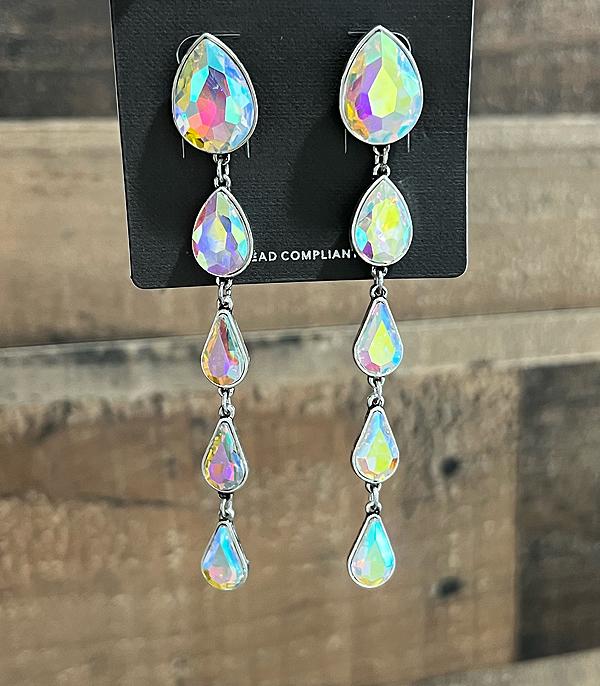 EARRINGS :: WESTERN POST EARRINGS :: Wholesale Western Glass Stone Drop Earrings