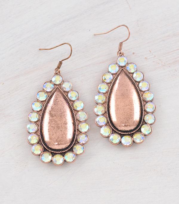 New Arrival :: Wholesale Western Rhinestone Teardrop Earrings