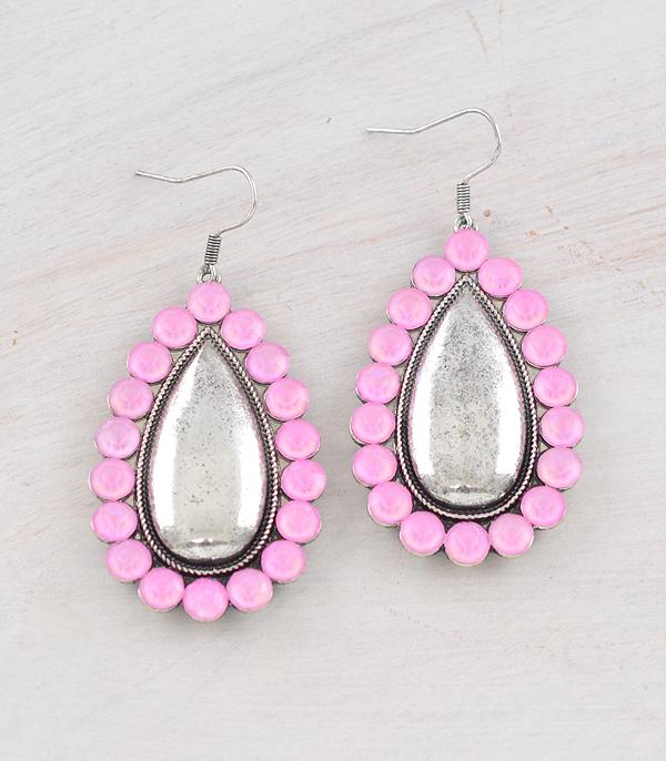 EARRINGS :: WESTERN HOOK EARRINGS :: Wholesale Western Rhinestone Teardrop Earrings