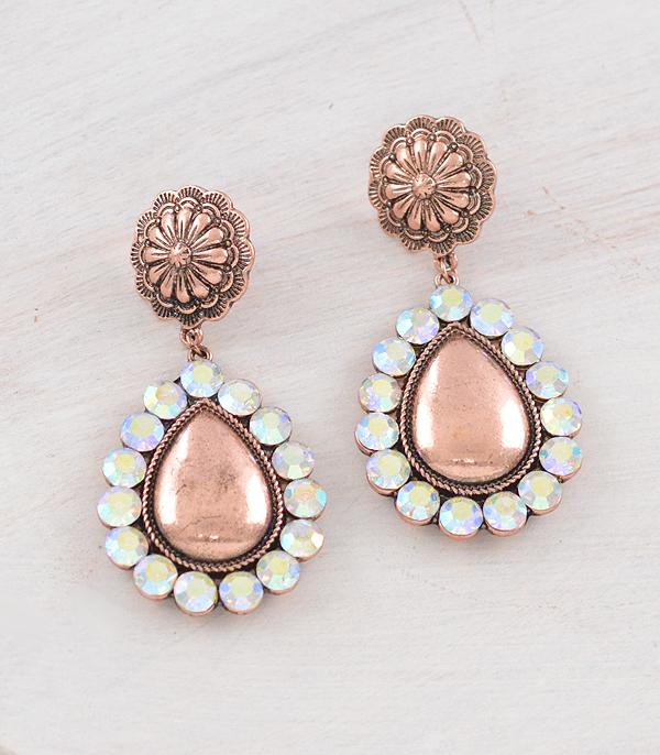 New Arrival :: Wholesale Western Concho Teardrop Earrings