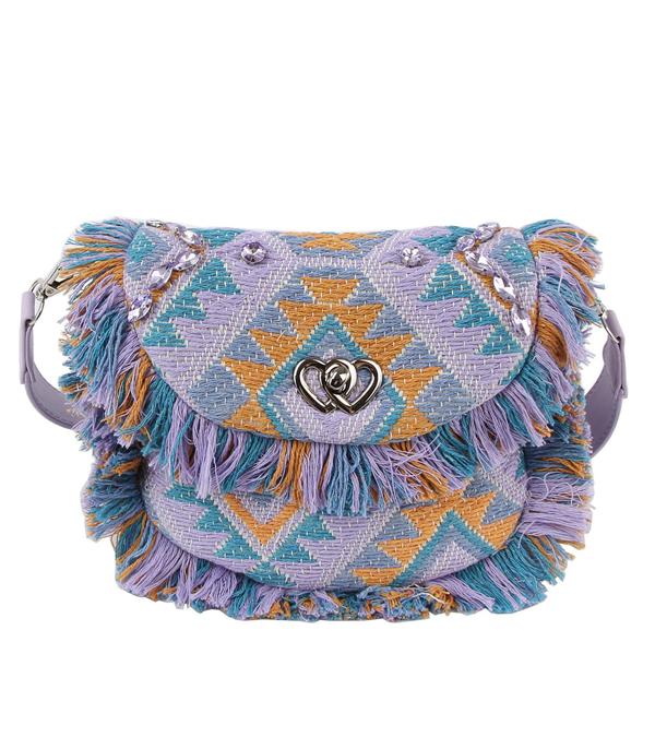 HANDBAGS :: CROSSBODY BAGS :: Wholesale Trendy Aztec Crossbody Bag