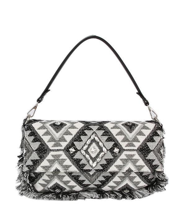 HANDBAGS :: CROSSBODY BAGS :: Wholesale Trendy Aztec Hobo Crossbody Bag