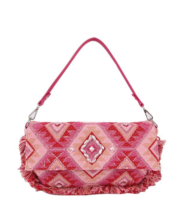 HANDBAGS :: CROSSBODY I CLUTCH BAGS :: Wholesale Trendy Aztec Hobo Crossbody Bag