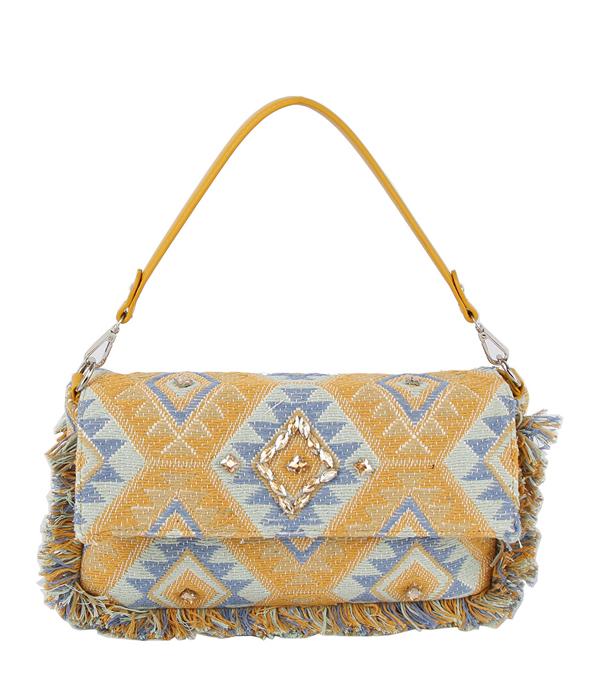 HANDBAGS :: CROSSBODY BAGS :: Wholesale Trendy Aztec Hobo Crossbody Bag