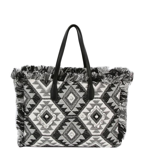 WHAT'S NEW :: Wholesale Aztec Tassel Tote Crossbody Bag