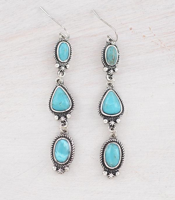 New Arrival :: Wholesale Western Turquoise Drop Earrings