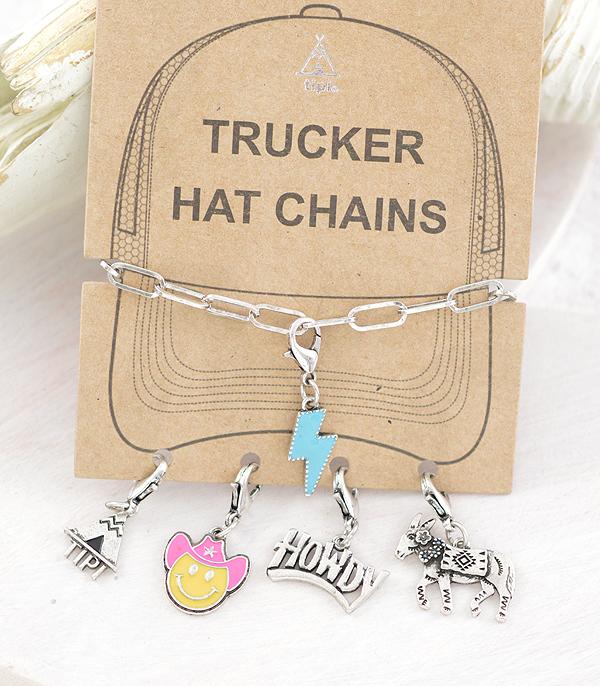 HATS I HAIR ACC :: HAT ACCESSORIES :: Wholesale Western Trucker Hat Chain Charms