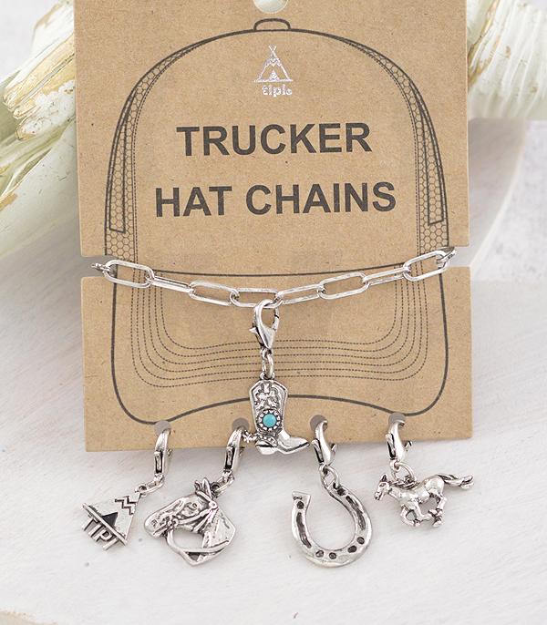 HATS I HAIR ACC :: HAT ACCESSORIES :: Wholesale Western Trucker Hat Chain Charms
