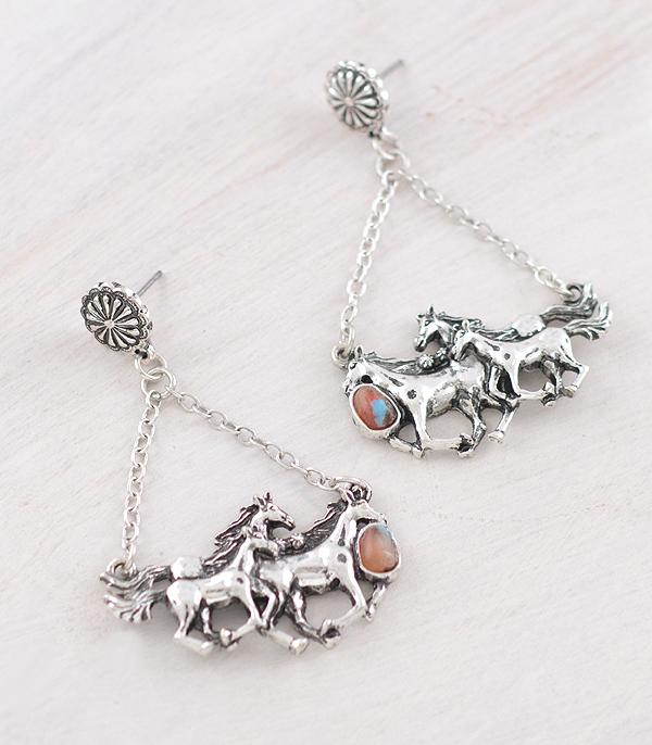 New Arrival :: Wholesale Western Horse Dangle Earrings