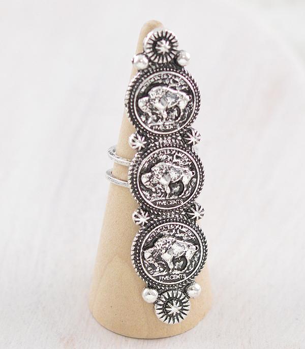 New Arrival :: Wholesale Western Buffalo Coin Ring