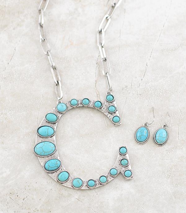 WHAT'S NEW :: Wholesale Oversized Turquoise Initial Necklace Set