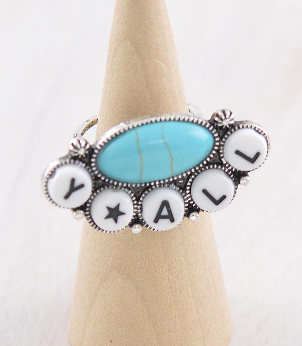 RINGS :: Wholesale Western Turquoise Yall Ring