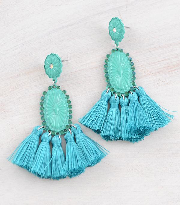 WHAT'S NEW :: Wholesale Western Concho Tassel Earrings