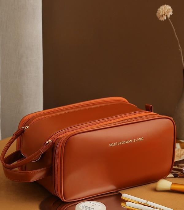 New Arrival :: Wholesale Soft Faux Leather Travel Makeup Case