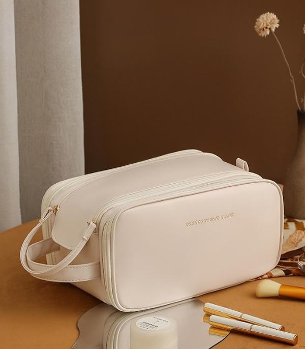 New Arrival :: Wholesale Soft Faux Leather Travel Makeup Case