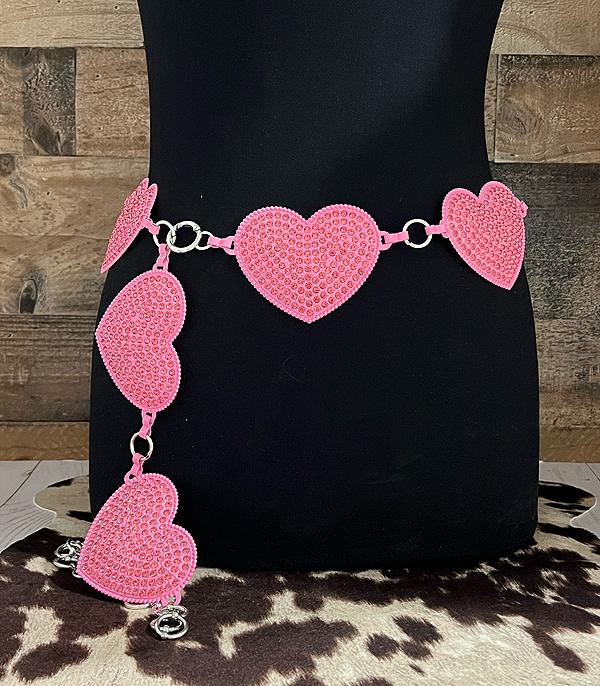 New Arrival :: Wholesale Rhinestone Heart Concho Belt