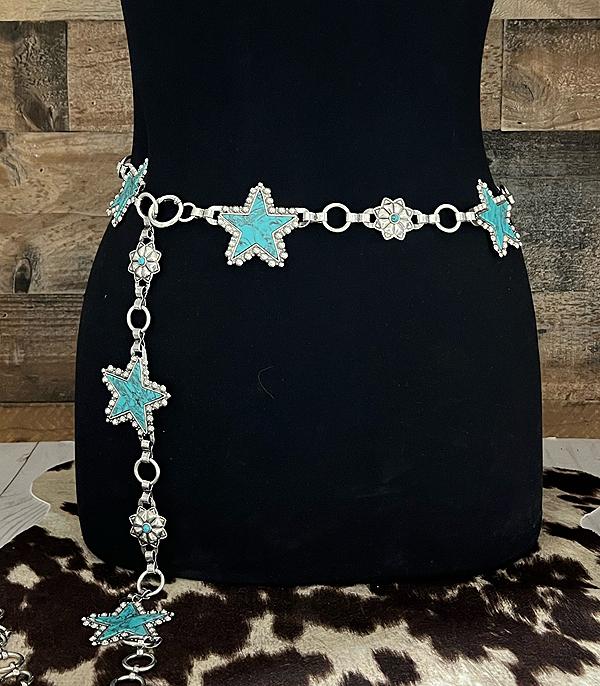 BELTS :: Wholesale Western Turquoise Star Belt