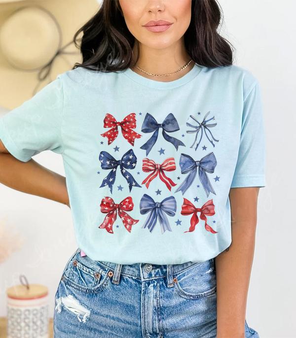 <font color=RED>RED,WHITE, AND BLUE</font> :: Wholesale USA Bows Bella Canvas Tshirt