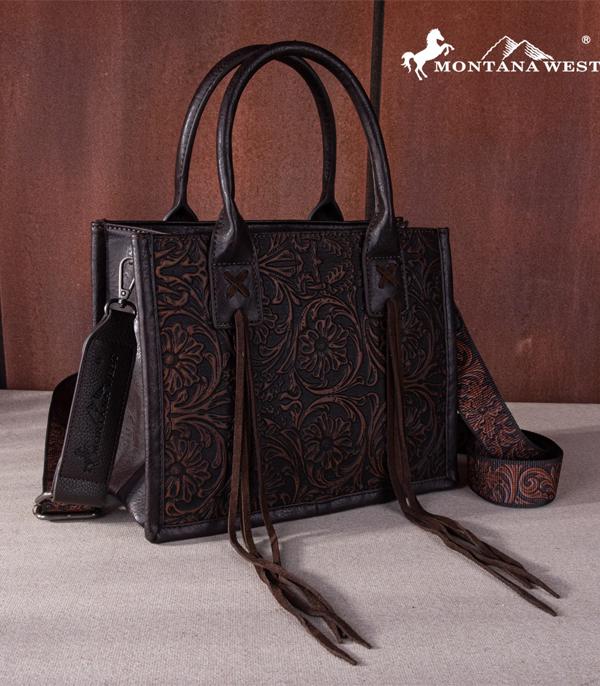 MONTANAWEST BAGS :: WESTERN PURSES :: Wholesale Montana West Floral Tooled Tote Bag