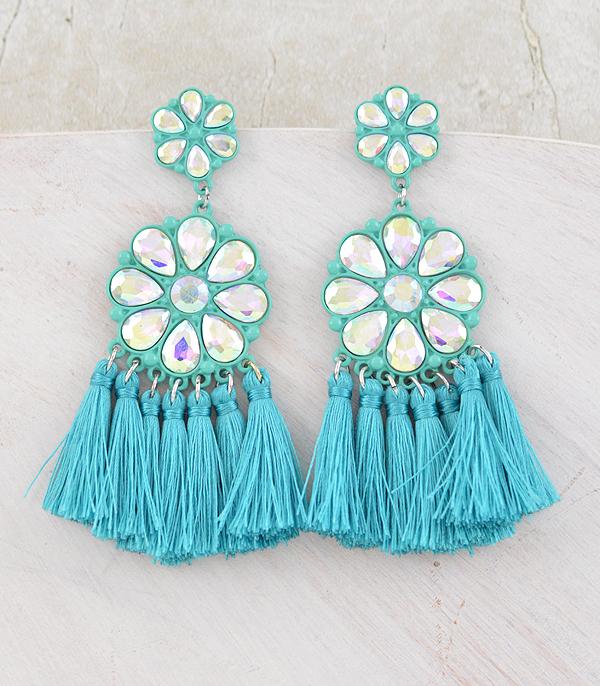 WHAT'S NEW :: Wholesale AB Glass Stone Tassel Earrings