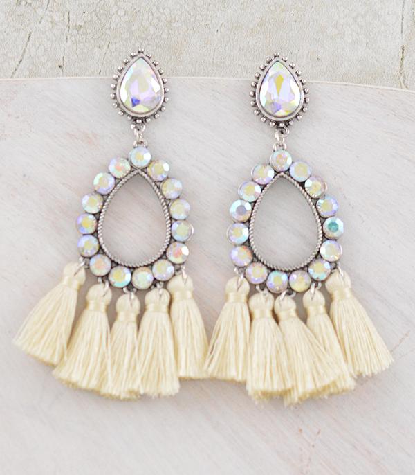 WHAT'S NEW :: Wholesale AB Glass Stone Tassel Earrings