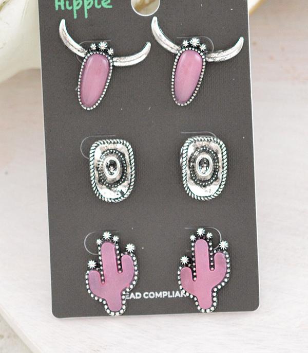 WHAT'S NEW :: Wholesale Western 3PC Set Earrings