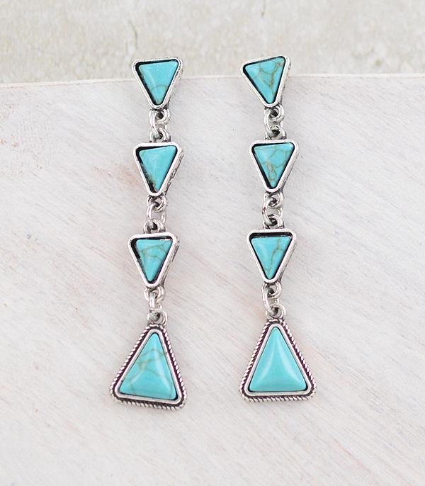 EARRINGS :: WESTERN POST EARRINGS :: Wholesale Western Turquoise Drop Earrings